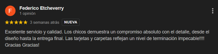 Calificaciones que avalan la calidad de nuestro servicio